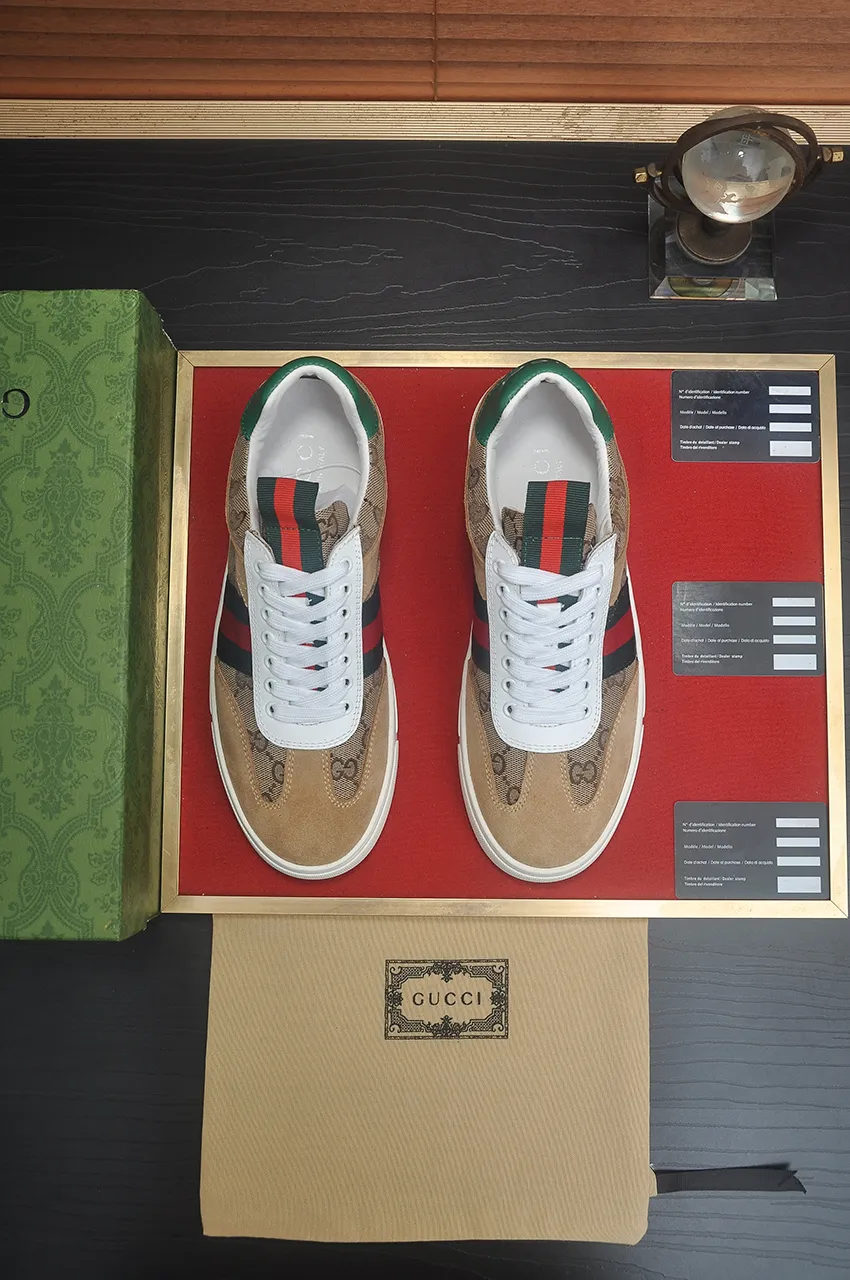 Men's men's shoes💰440💶[GUCCI] official website 1:1 men's sports shoes are now on the market. They are made of original fabric + water-dyed sheepskin lining, plus the official website original 1:1 comfortable outsole. Fashionable and versatile, super comfortable and breathable. Standard shoe size 38/45 (custom-made size 45 is non-refundable)